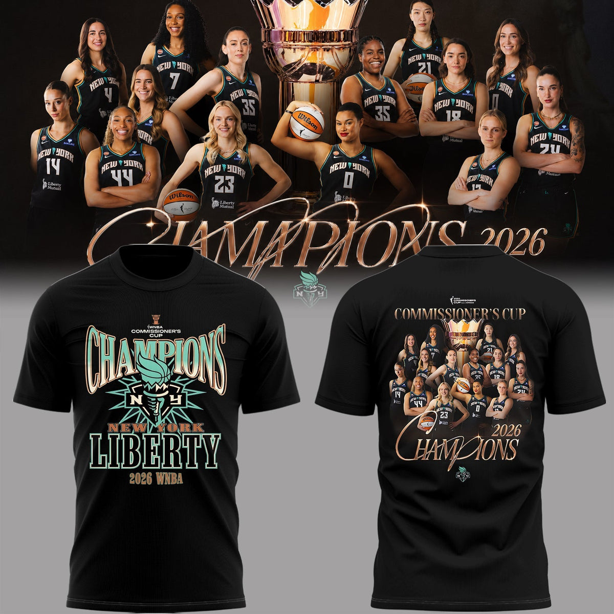 Limited Edition NY Liberty 2026 Commissioner’s Cup Champions Shirt