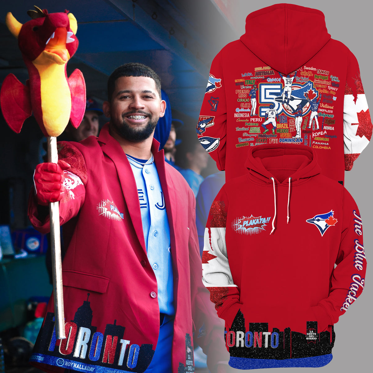 Limited Edition Blue Jays Home Run Red Hoodie