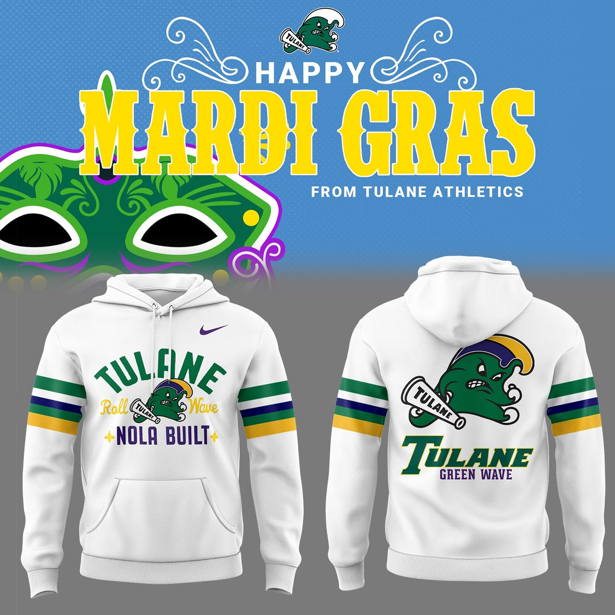Tulane Baseball 2025 Limited "Mardi Gras 2025" Hoodie-PU25021611