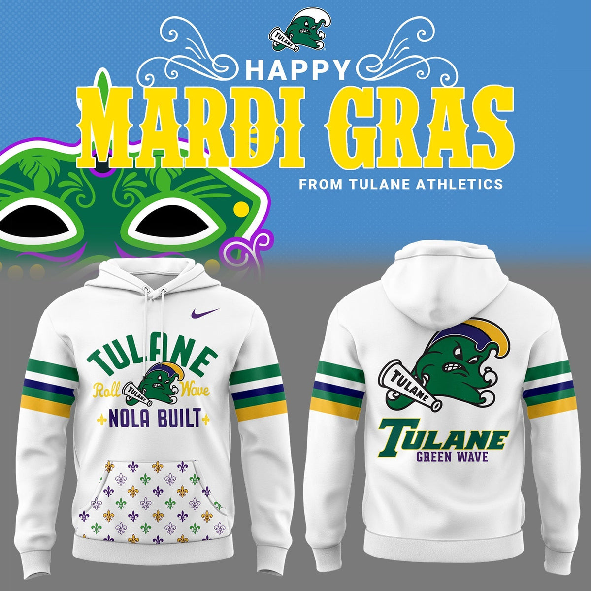 Tulane Baseball 2025 Limited "Mardi Gras 2025" Hoodie-PU25021613