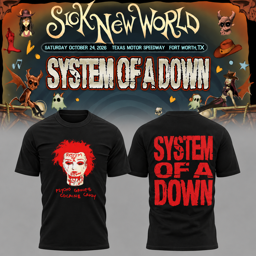 System Of A Down SOAD Sick New World Texas 2026 Event Tee Fort Worth TX T-Shirt