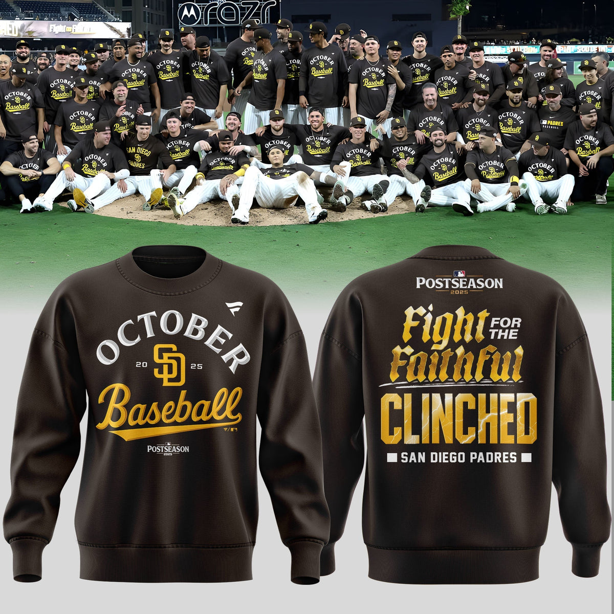 San Diego Padres Fight For The Faithful Postseason October Baseball Sweatshirt For Fans
