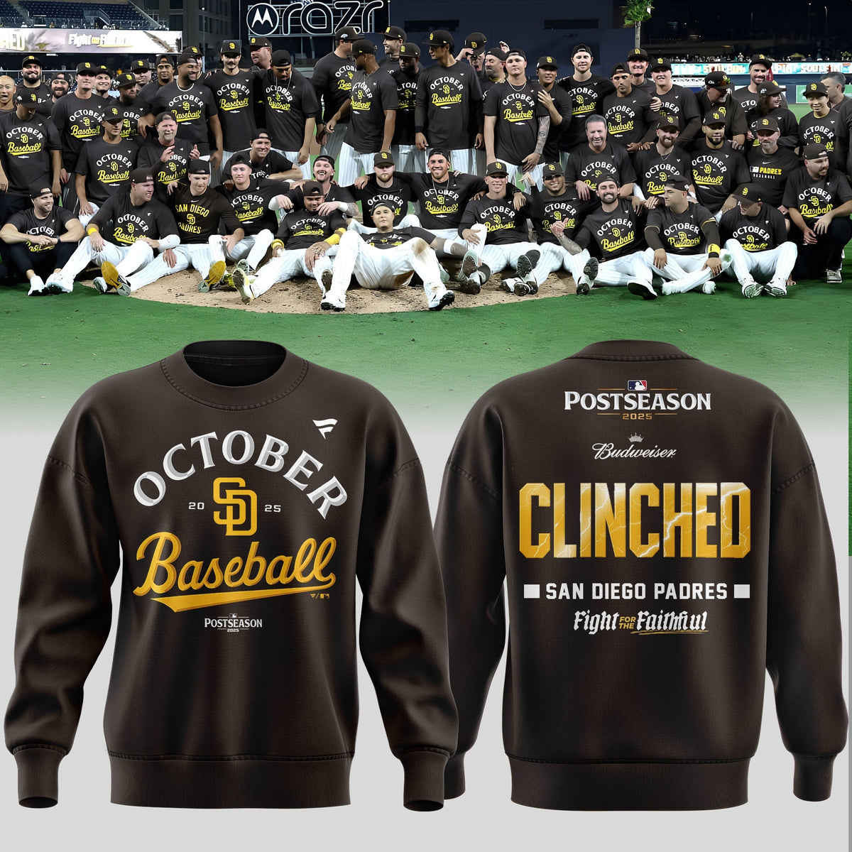 San Diego Padres Fight For The Faithful Postseason October Baseball Sweatshirt For Fans