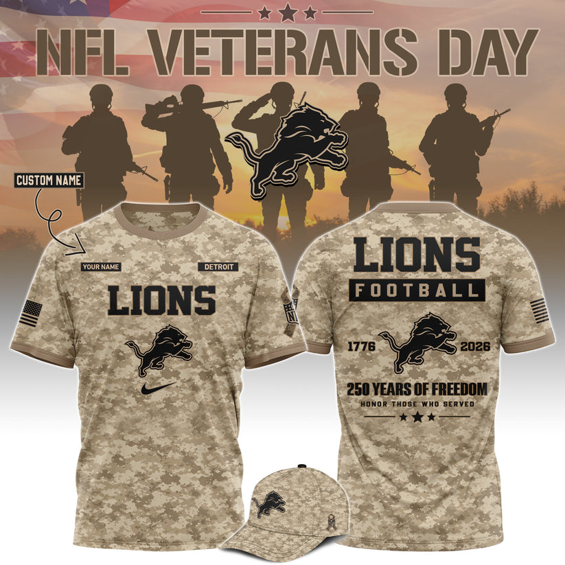 Limited Edition Detroit Lions x Veterans Day 2026 T-Shirt