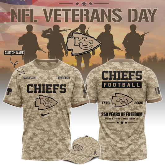 Limited Edition Kansas City Chiefs x Veterans Day 2026 T-Shirt