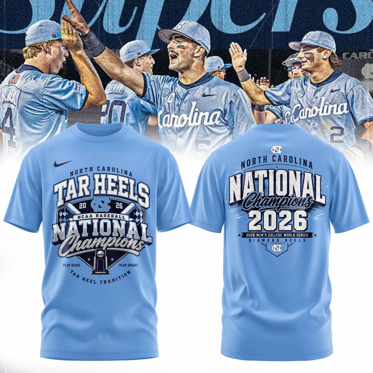 _North Carolina Tar Heels 2026 NCAA Baseball National Champions Tshirt