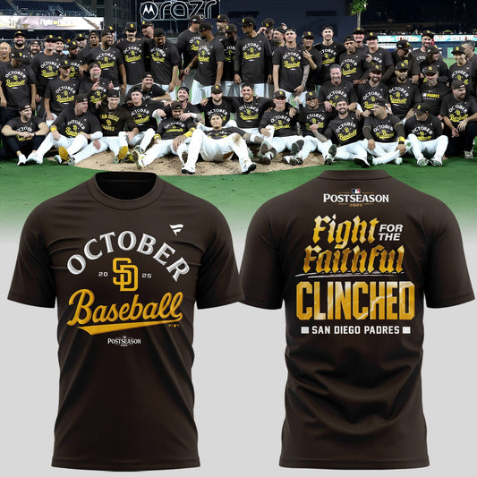 San Diego Padres Fight For The Faithful Postseason October Baseball T-Shirt For Fans