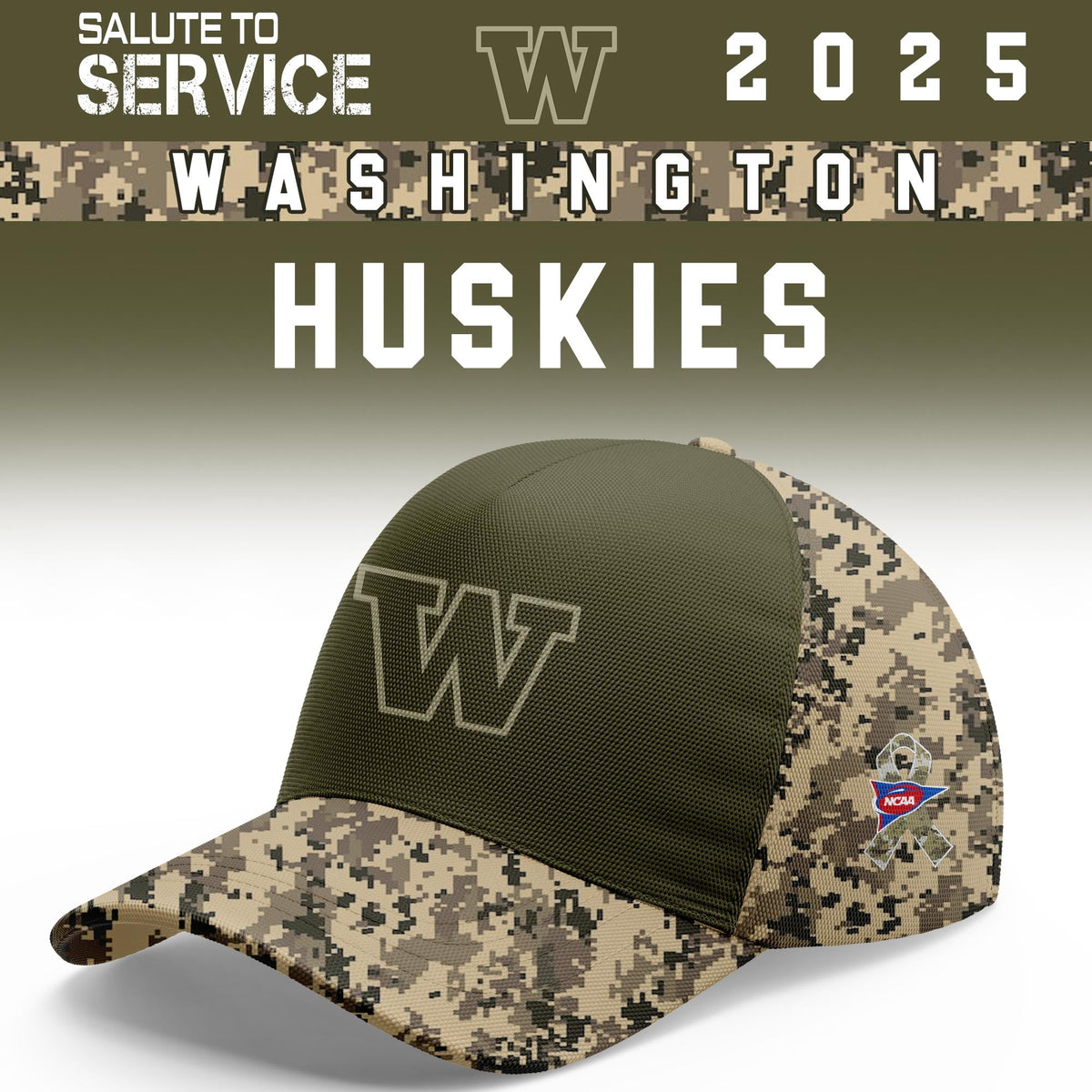 Washington Huskies Salute To Service Limited Hoodie and Cap 2025 Collection