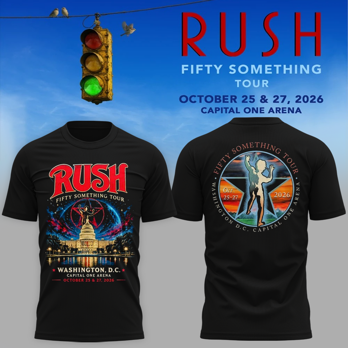 Official RUSH Washington DC T-Shirt – October 25 & 27, 2026 Capital One Arena