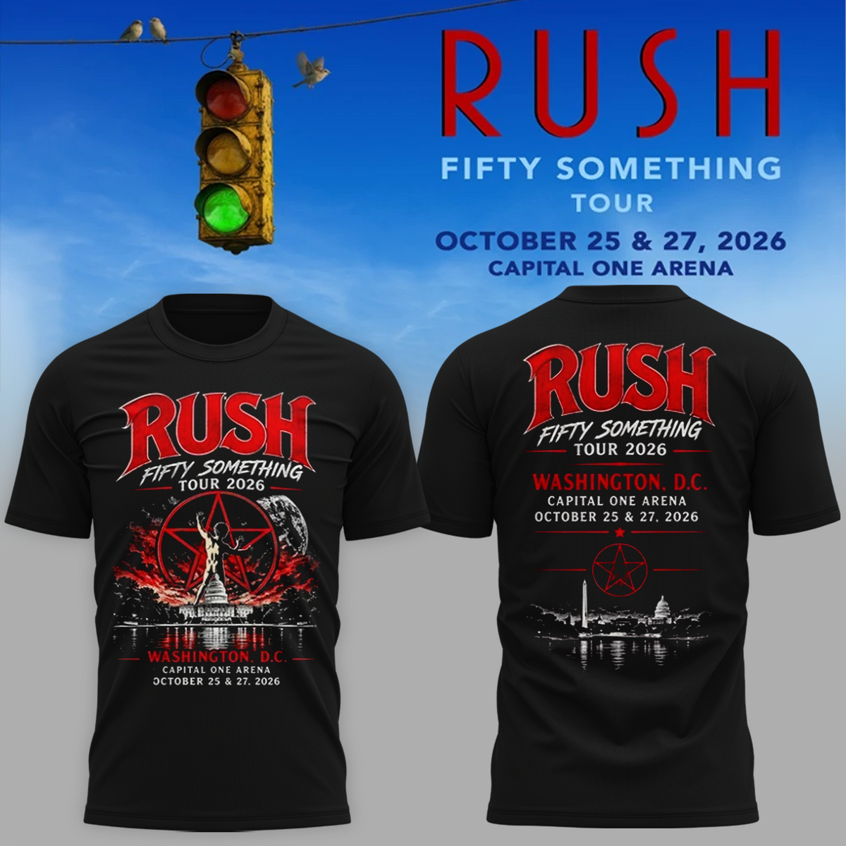 Official RUSH Washington DC T-Shirt – October 25 & 27, 2026 Capital One Arena