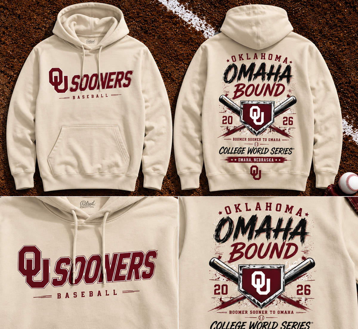 Oklahoma Sooners Baseball 2026 Baseball Men’s College World Series OMAHA Hoodie