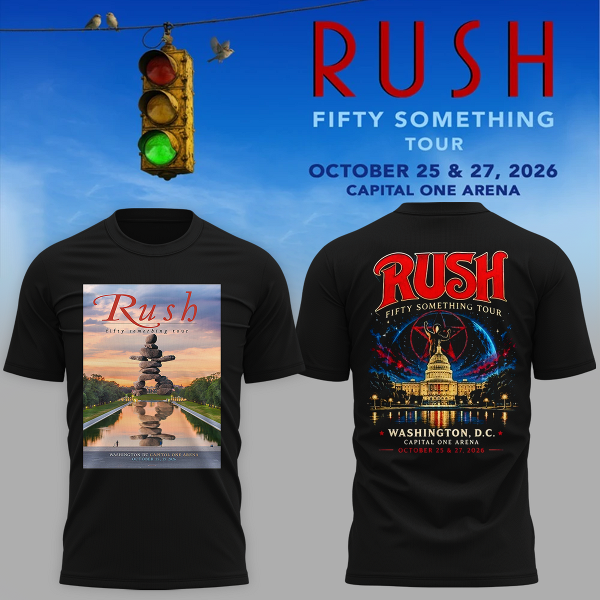 Official RUSH Washington DC T-Shirt – October 25 & 27, 2026 Capital One Arena