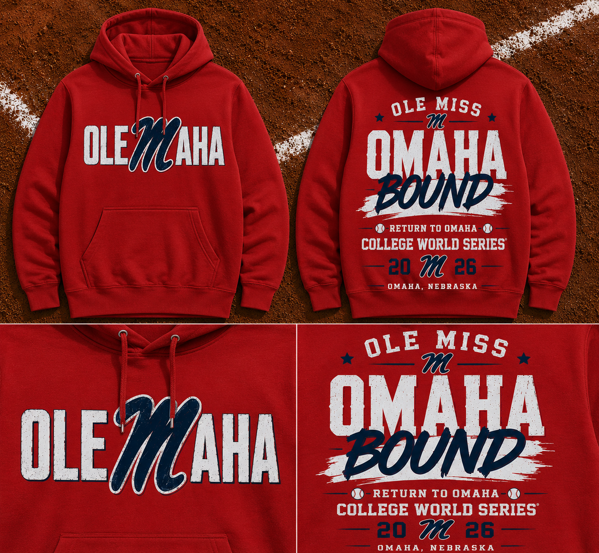 Ole Miss Rebels 2026 NCAA Baseball Men’s College World Series OMAHA Hoodie