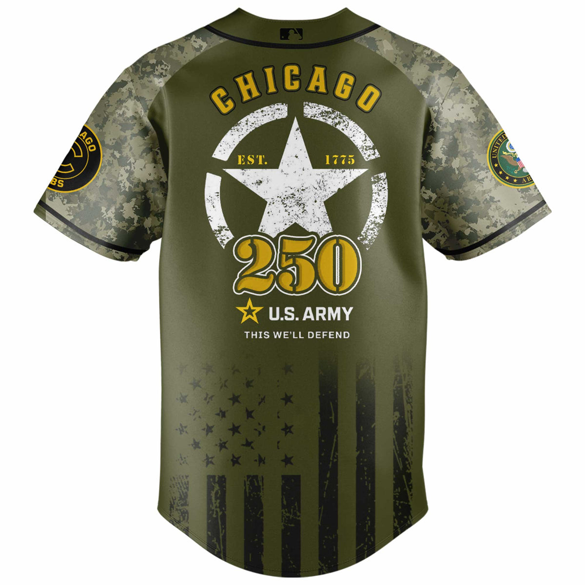 Chicago Cubs MLB x 250 U.S. ARMY Baseball Jersey 03