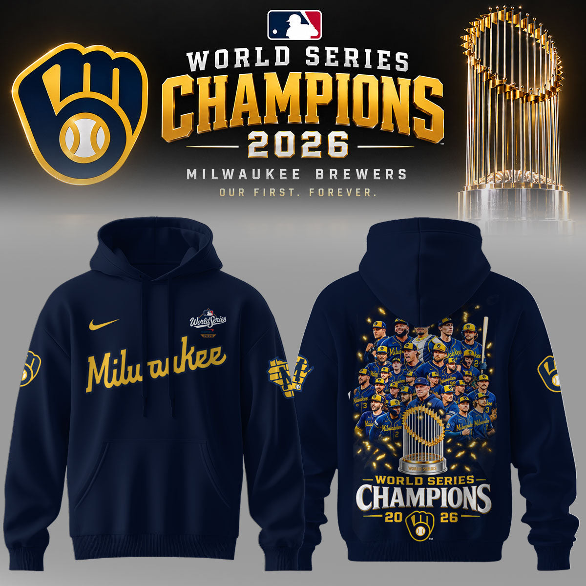 Milwaukee Brewers 2026 World Series Champions – Hoodie