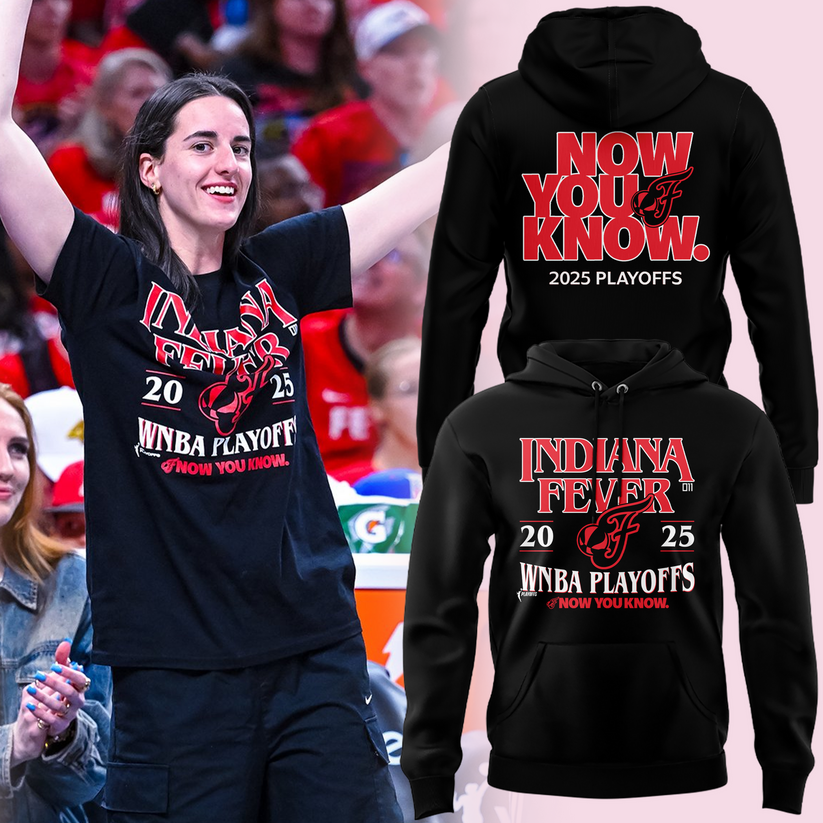 Now You Know Indiana Fever Hoodie WNBA Playoff 2025 Black