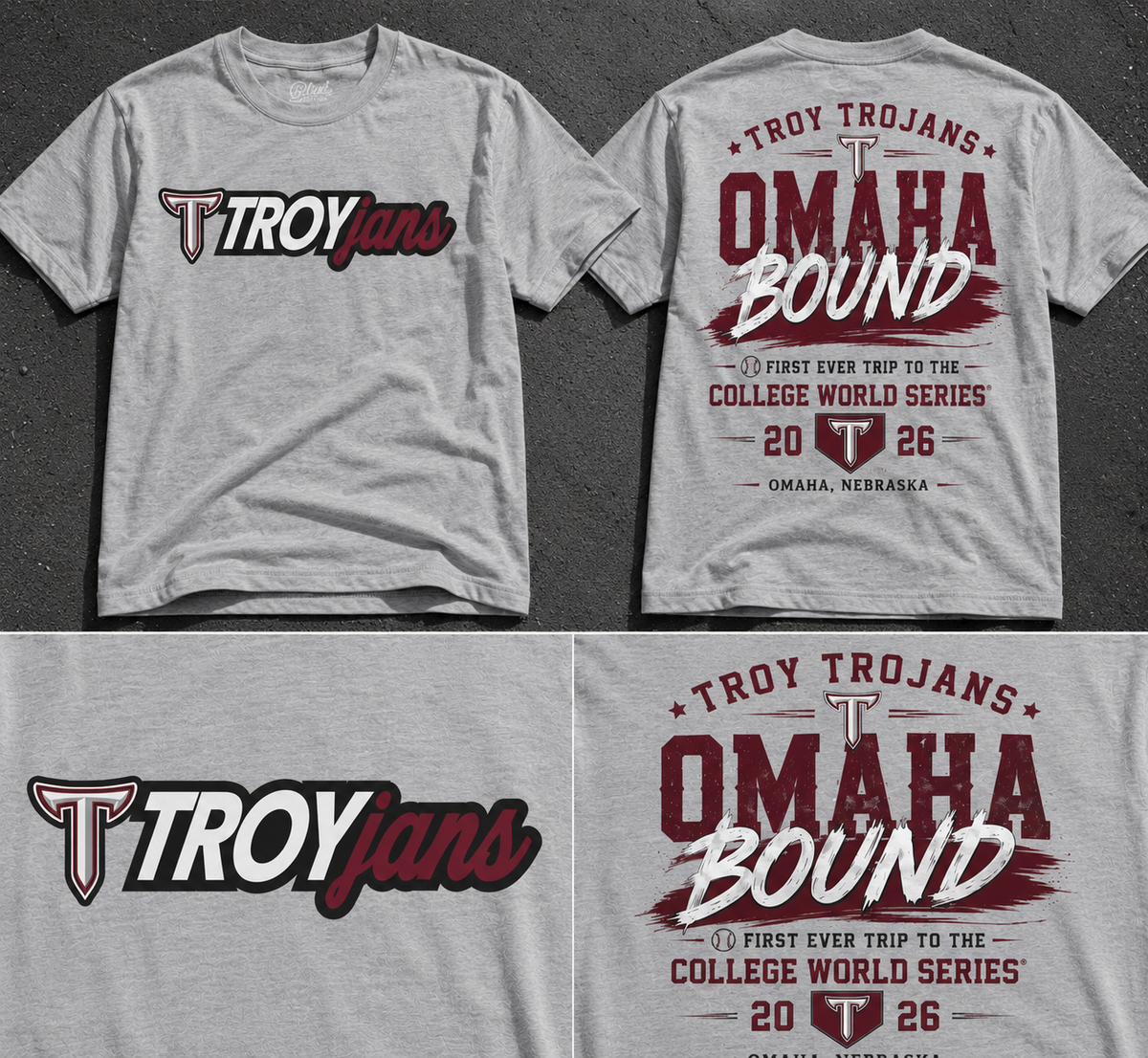 Troy Trojans 2026 NCAA Baseball Men’s College World Series OMAHA T-Shirt