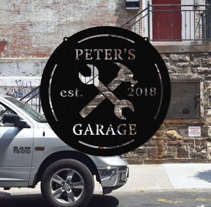 Work Shop Metal Sign,Custom Garage Wall Art,Personalized Sign Name,Metal Monogram Sign,Yard Decor,Outdoor Decor,Garage Metal Art1