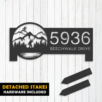 Personalized Bigfoot Sasquatch wild life forest Metal Address Sign House number Hanging Address Plaque Yard Sign Outdoor Sign Garden Stake