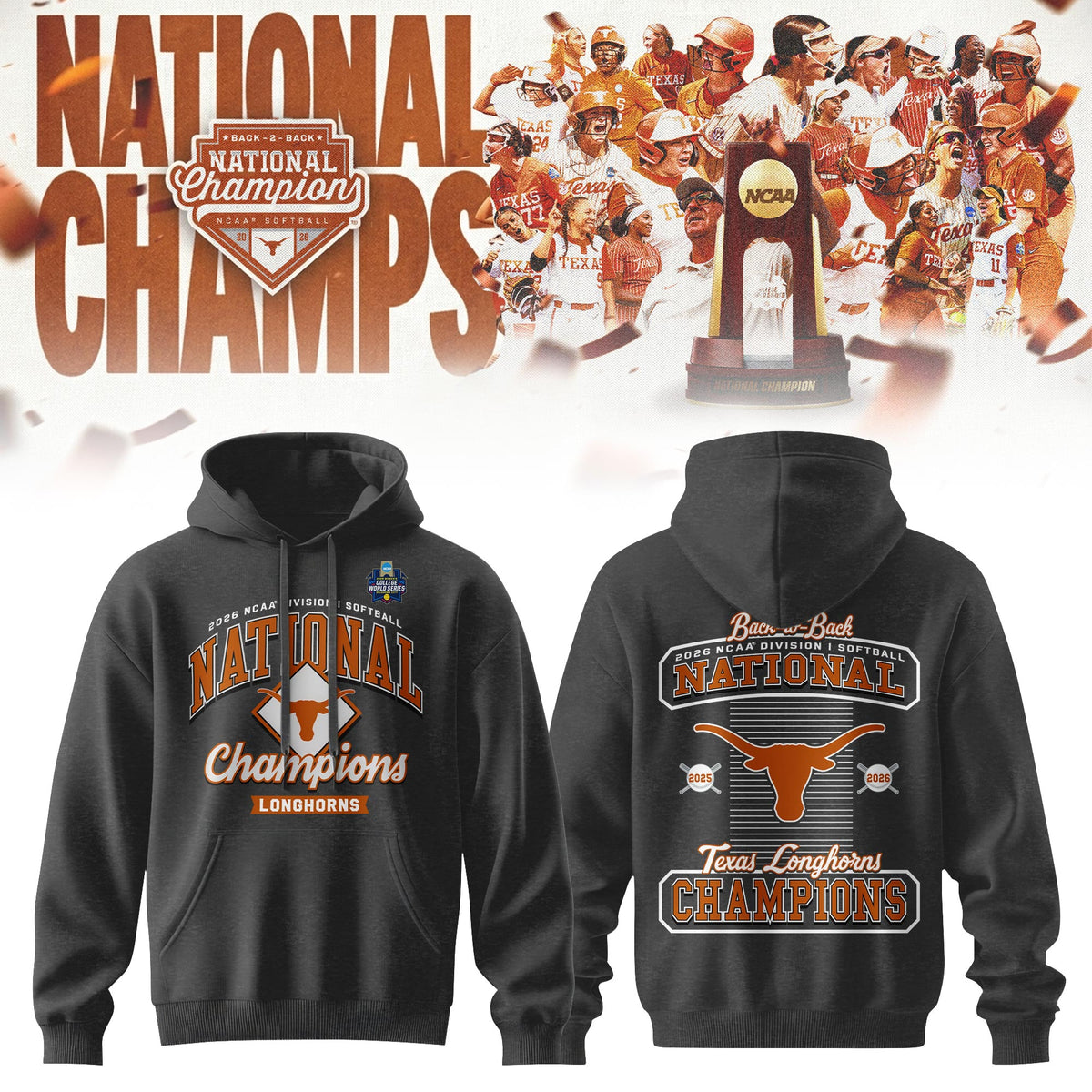 .2026 WCWS Back-To-Back National Champions Hoodie