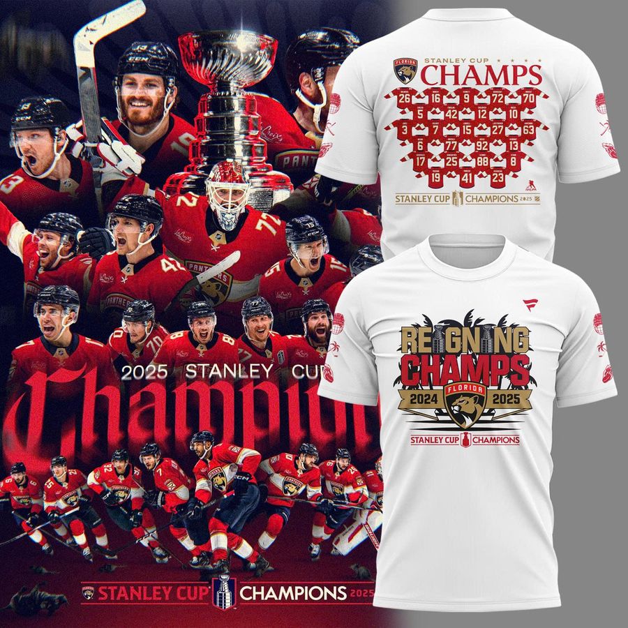 Special Edition T-Shirt Florida Panthers Back-To-Back Stanley Cup Champions 2025