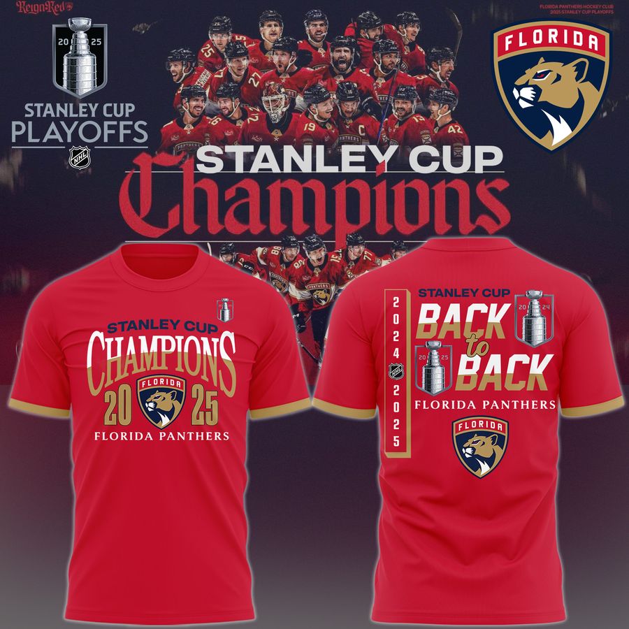 Special New T-Shirt Florida Panthers Back-To-Back Stanley Cup Champions