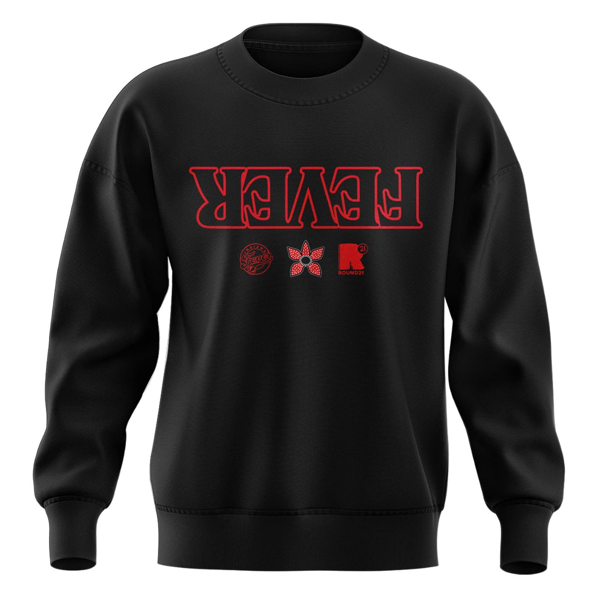 Exclusive Indiana Fever Stranger Things Rebel Swingman Sweatshirt Black