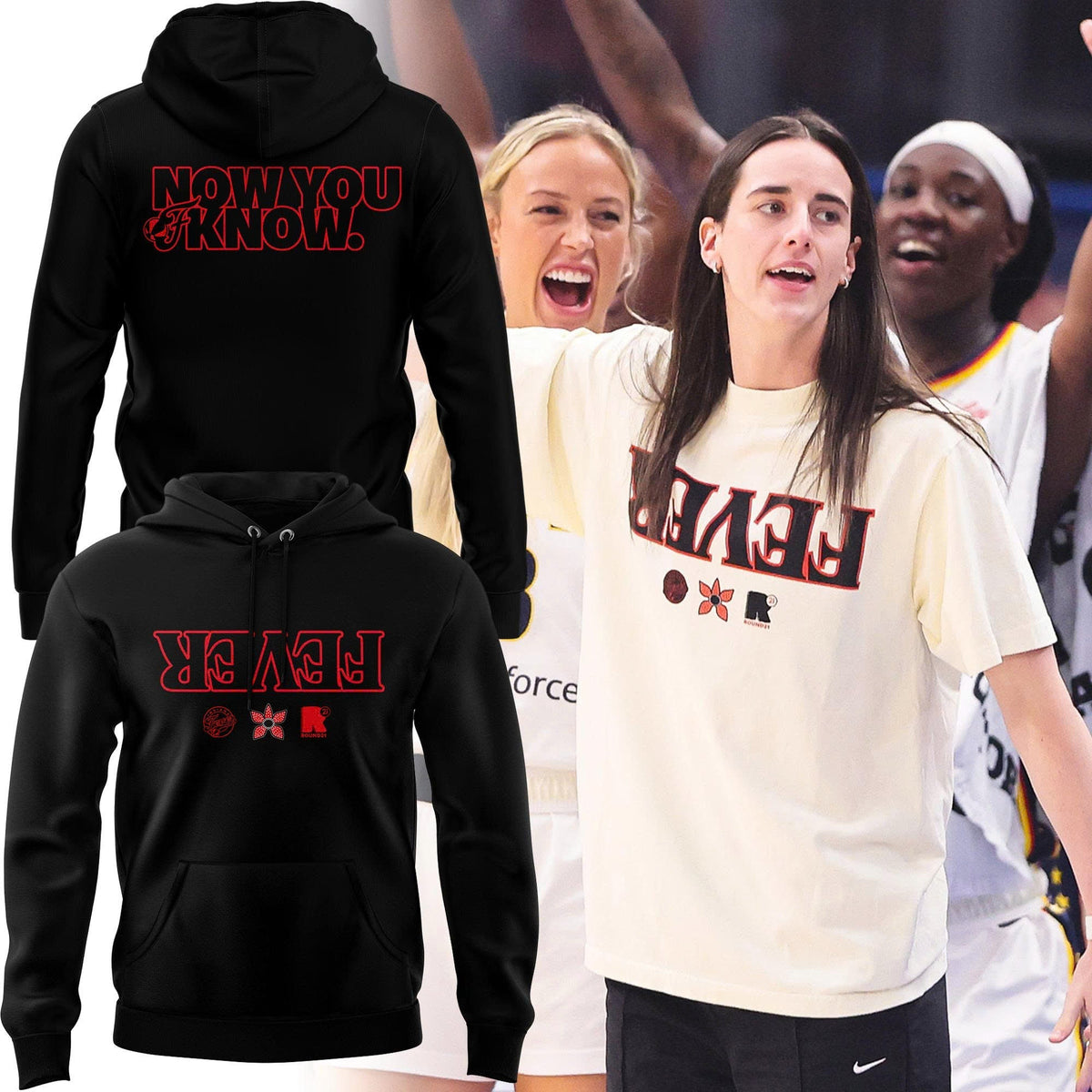 Exclusive Indiana Fever Stranger Things Hoodie Black