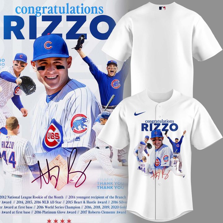 Chicago Cubs Legend Anthony Rizzo Baseball Jersey Thank You Rizz