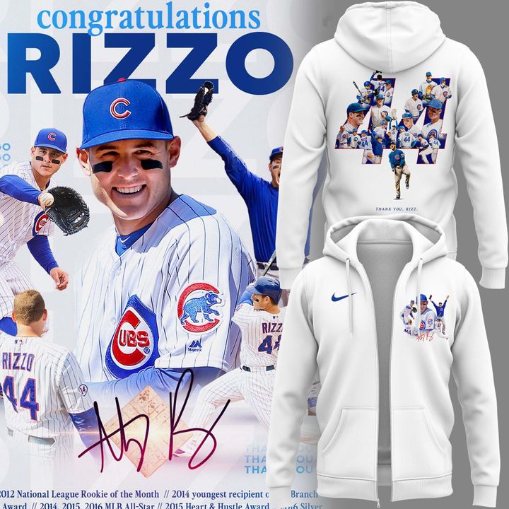 Chicago Cubs Legend Anthony Rizzo - Always And Forever Zip Hoodie