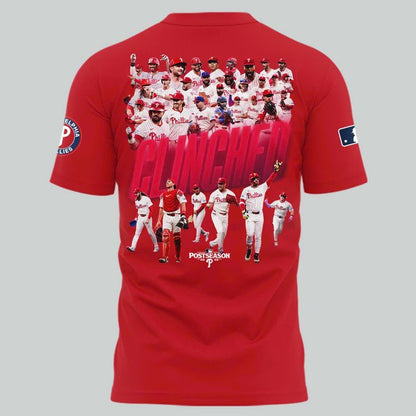 Special New October Ready 2025 Postseason Clinched Uniform Philadelphia Phillies Red T-Shirt