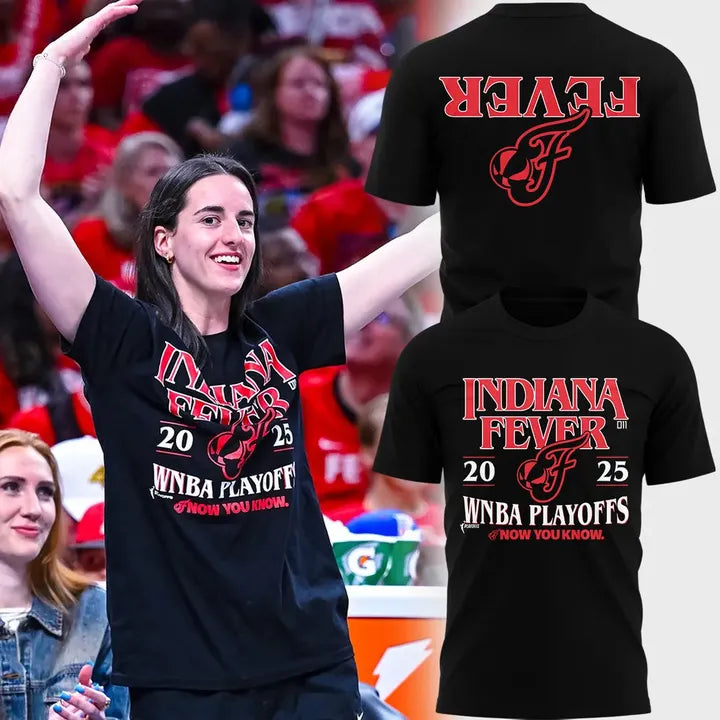 Now You Know Indiana Fever T-Shirt WNBA Playoff 2025 Black Red