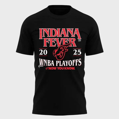 Now You Know Indiana Fever T-Shirt WNBA Playoff 2025 Black Red