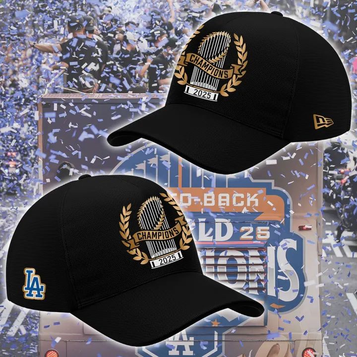 2025 World Series Champions LA Dodgers Hoodie - 100% Cotton DTF Printed - Golden Black
