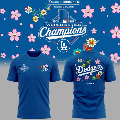 Takashi Murakami x LA Dodgers World Series Champions 2025 T-Shirt Blue