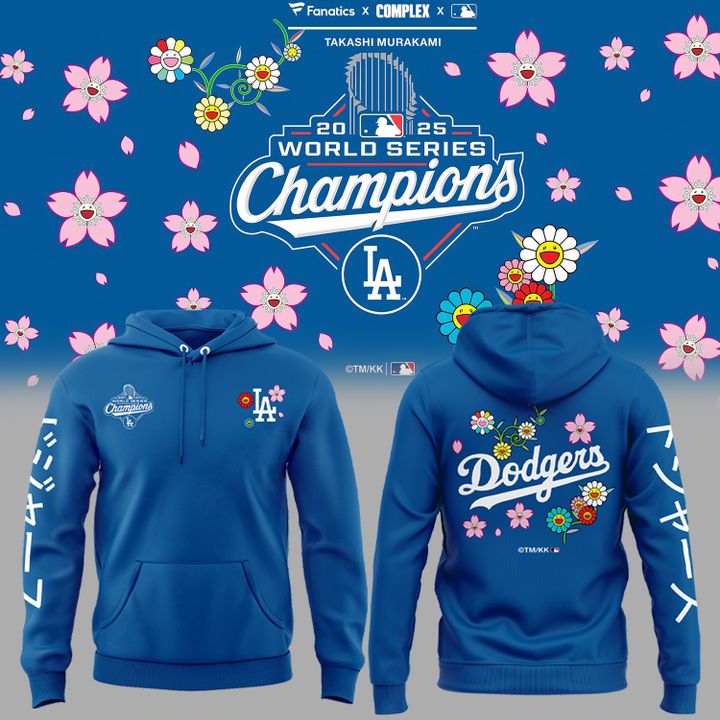 Takashi Murakami x LA Dodgers World Series Champions Blue Hoodie