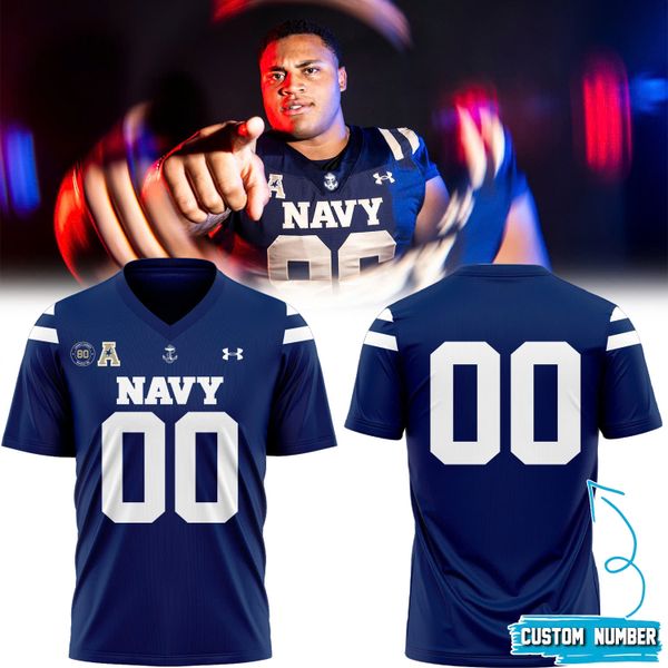 Navy Football Jersey Replica Custom T-Shirt - Limited Edition