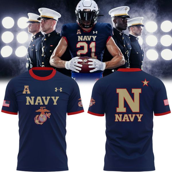 Navy Football Marines 250 Years Celebration T-Shirt - Limited Edition