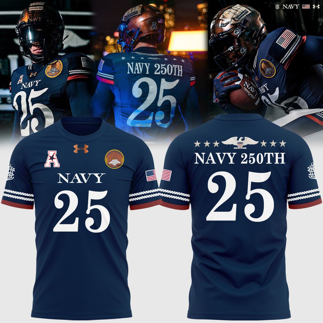 Navy Football Marines 250 Years Celebration Combo T-Shirt - Limited Edition