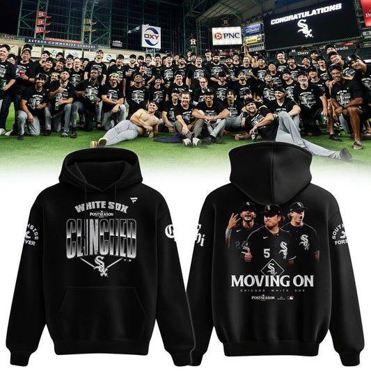 Chicago White Sox Clinched Postseason Hoodie - Moving On Playoffs Hoodie Black