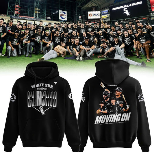 Chicago White Sox Clinched Postseason Hoodie - American League Division Series Moving On Hoodie Black