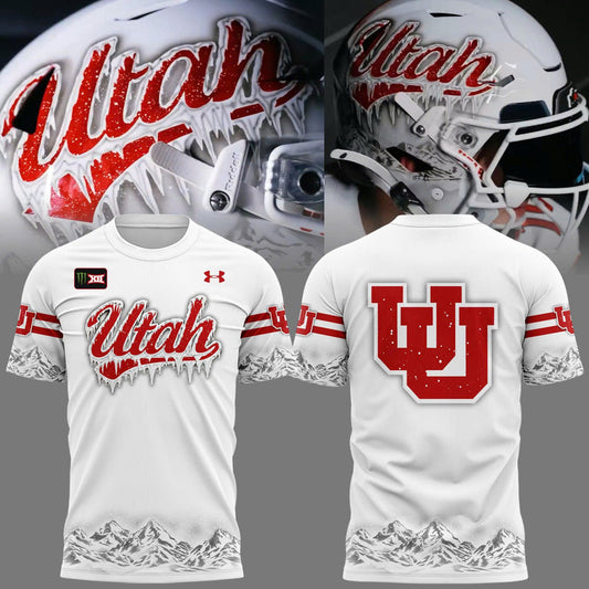 Exclusive T-Shirt Ice Cold "𝐖𝐇𝐈𝐓𝐄 𝐎𝐔𝐓" Utah Utes football.