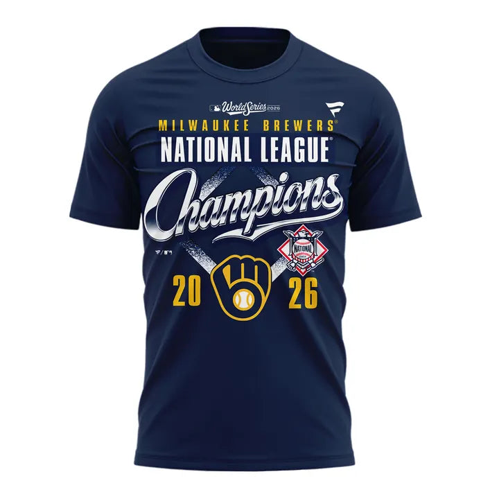 01.VIP.Milwaukee Brewers Fanatics 2026 National League Champions T-Shirt
