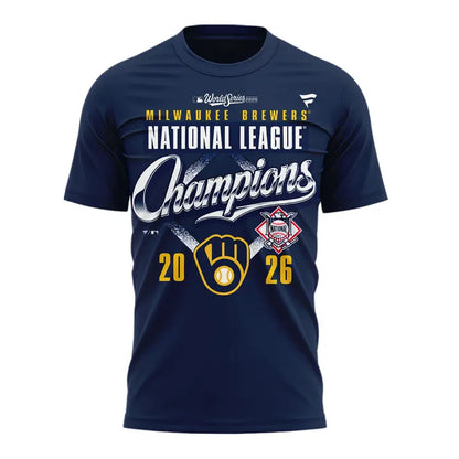 01.VIP.Milwaukee Brewers Fanatics 2026 National League Champions T-Shirt