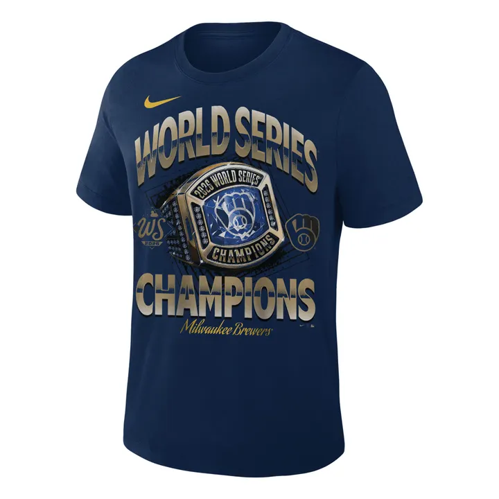 Special New Milwaukee Brewers 2026 World Series Champions Locker Room Signature Authentic T-Shirt