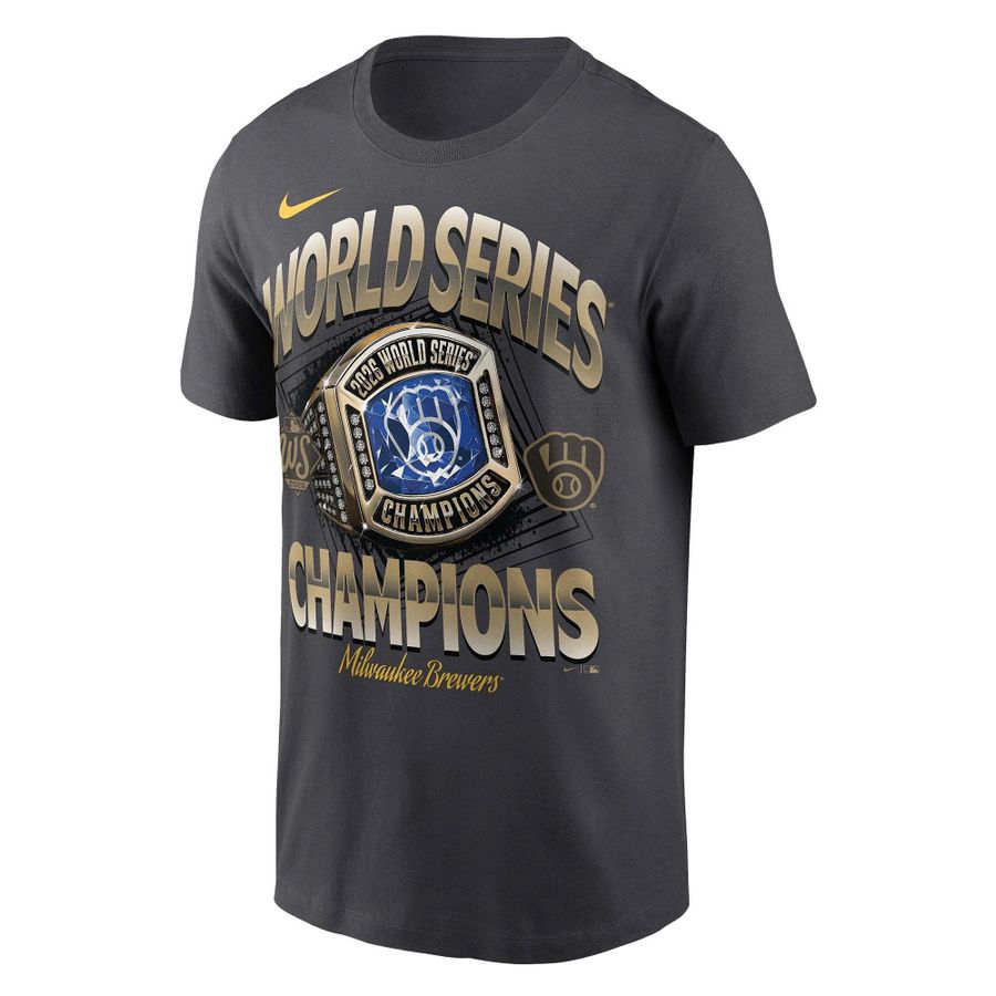 2.Limited Edition Milwaukee Brewers 2026 World Series Champions Locker Room Authentic T-Shirt