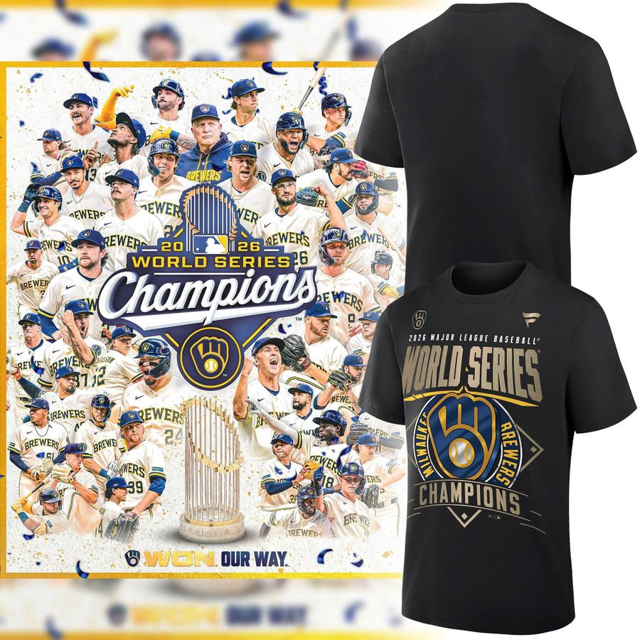 4.Milwaukee Brewers 2026 World Series Champions Locker Room Authentic T-Shirt