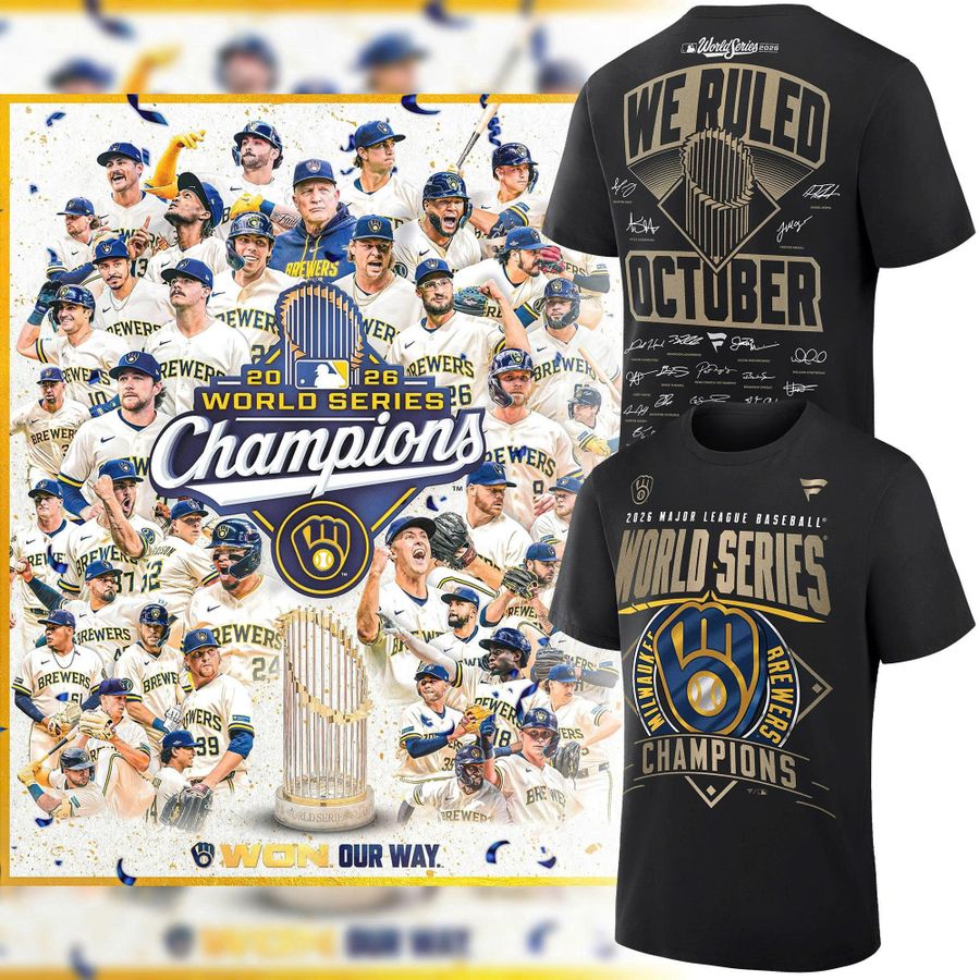 3.Milwaukee Brewers 2026 World Series Champions Locker Room Authentic T-Shirt