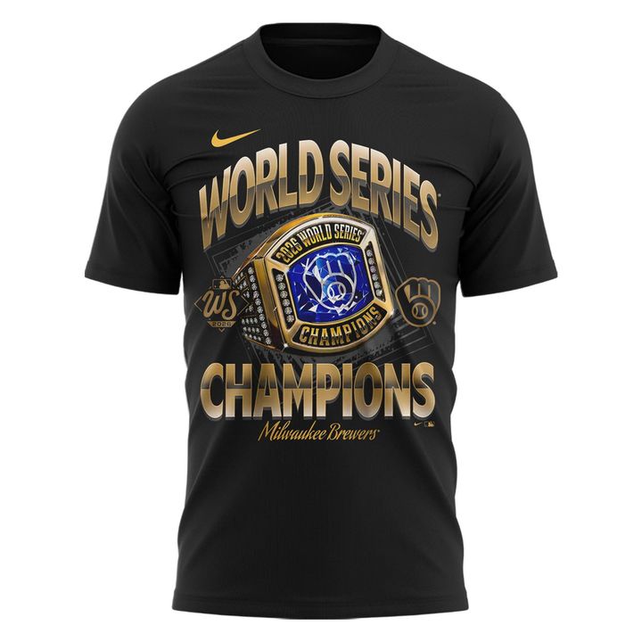 (Adult & Kids) Milwaukee Brewers 2026 World Series Champions Black T-Shirt