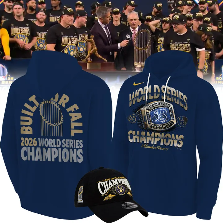 1.Milwaukee Brewers 2026 World Series Champions Locker Room Authentic Hoodie